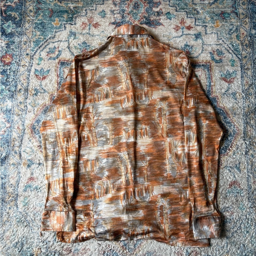 Vintage 70s Lancer Abstract Print Button-up Shirt Large - Picture 2 of 4
